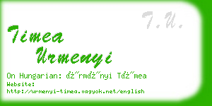 timea urmenyi business card